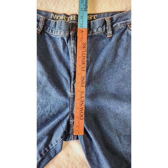 Northwest Territory Blue Denim Cargo Shorts Carpenter Jorts Size 38 Y2K Utility - Picture 3 of 11